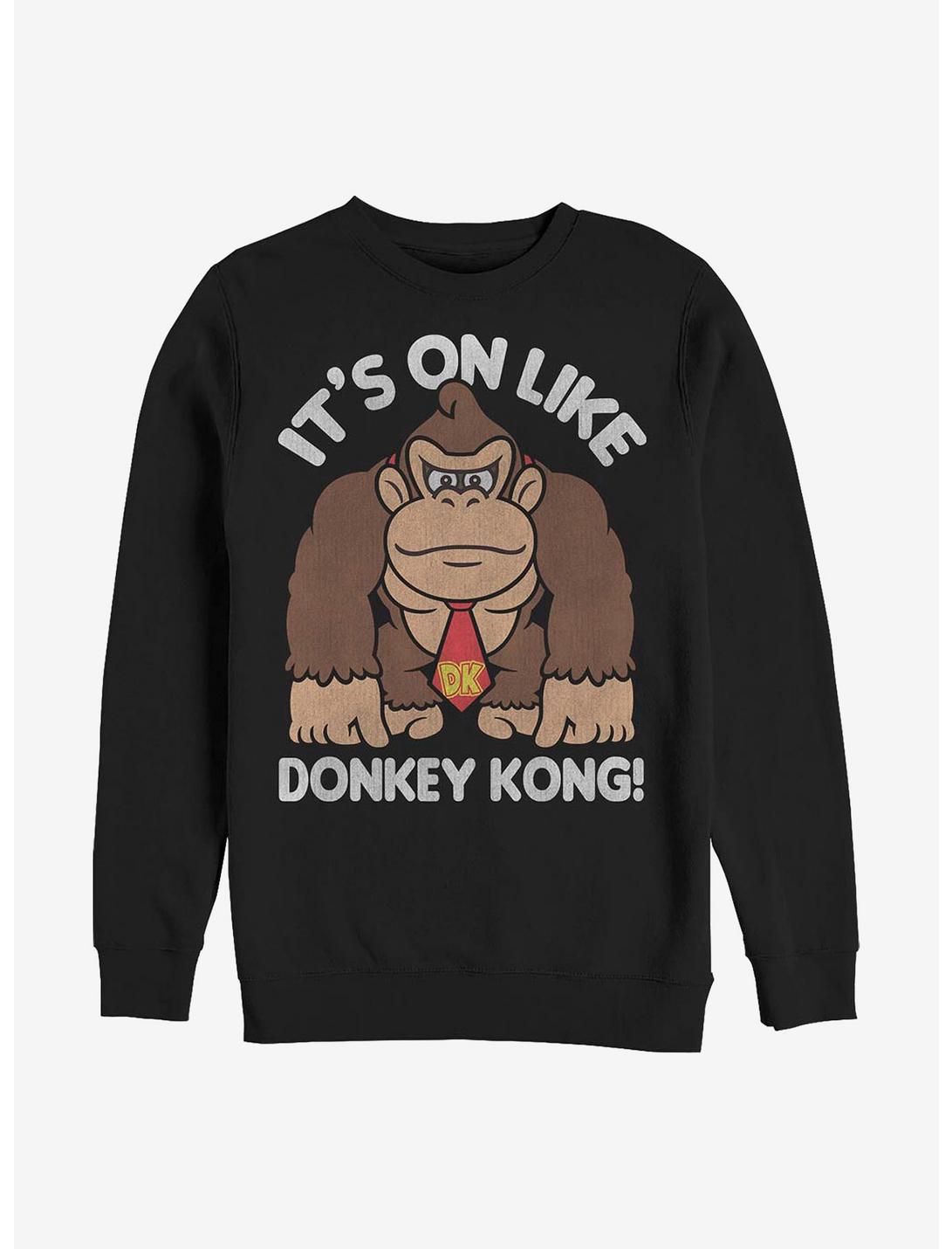 Nintendo Donkey Kong Fist Pump Crew Sweatshirt, BLACK, hi-res