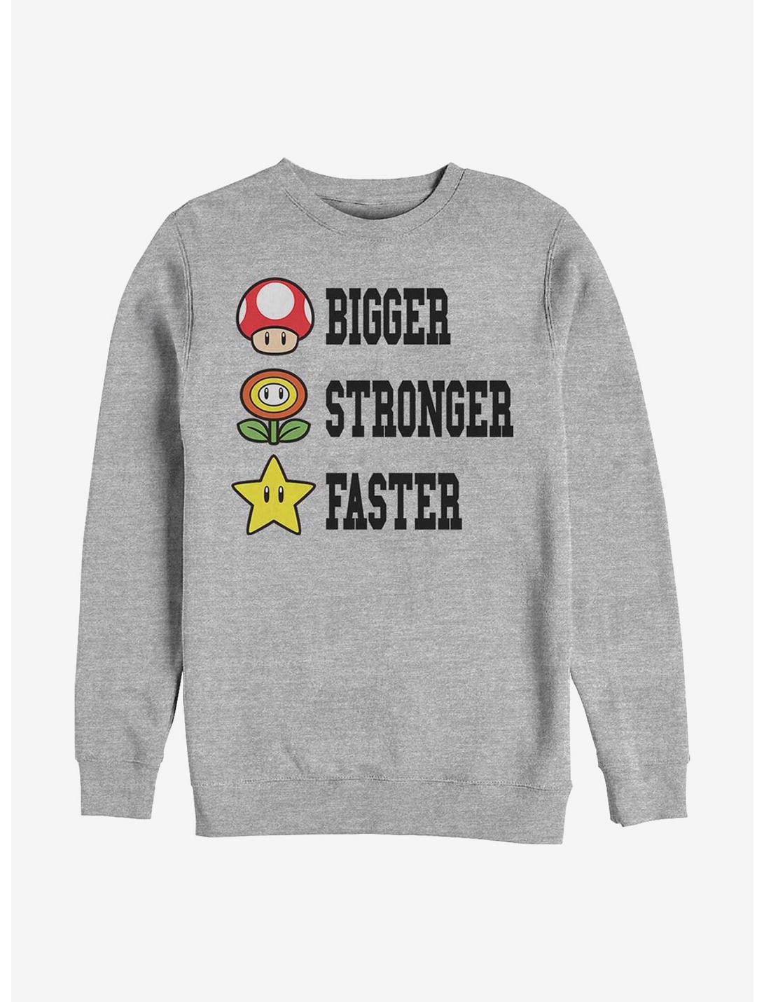 Nintendo Mario Extra Power Crew Sweatshirt, ATH HTR, hi-res