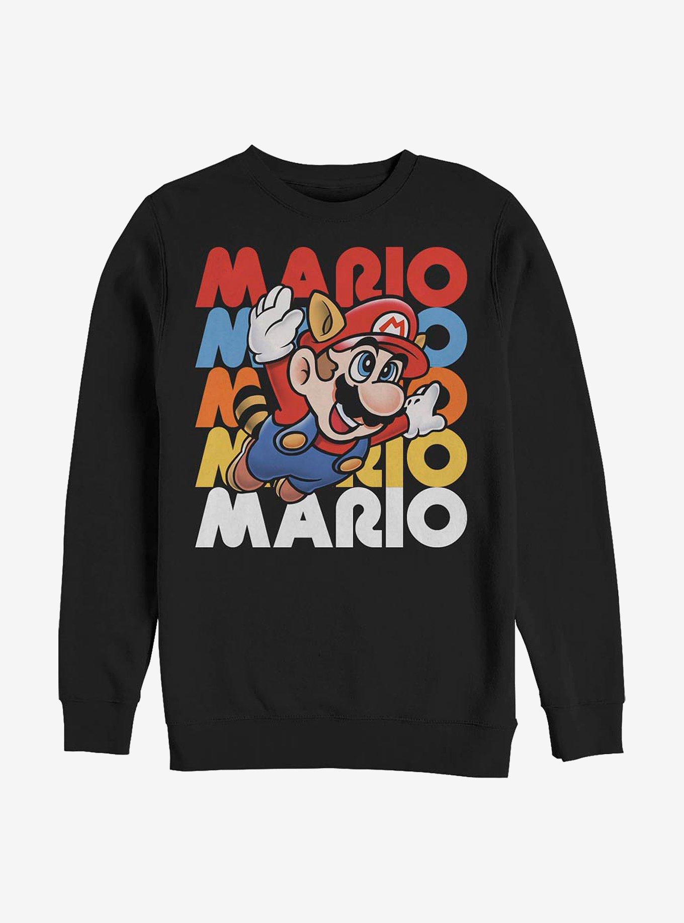 Nintendo Mario Flying Free Crew Sweatshirt, BLACK, hi-res