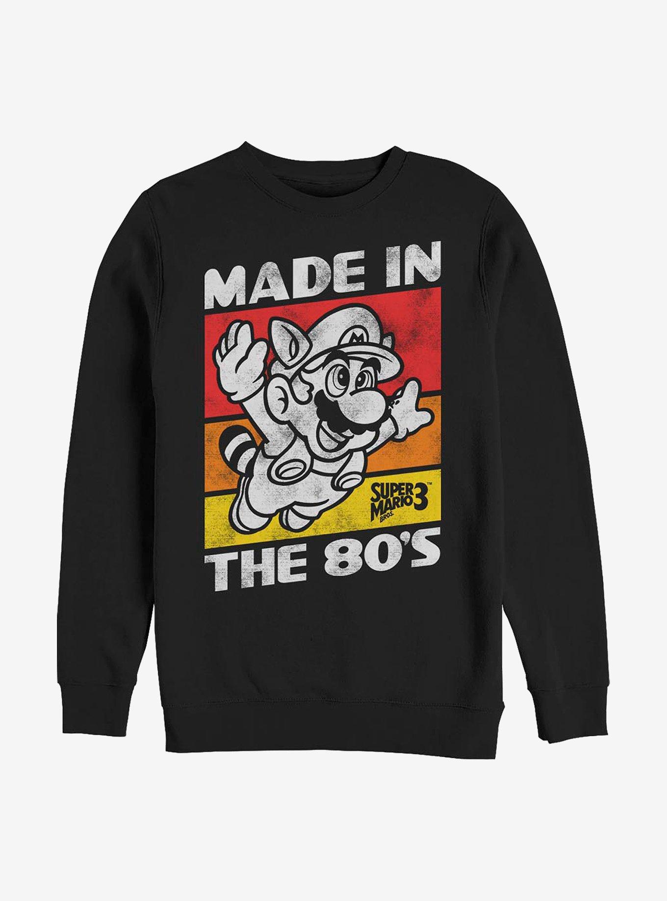 Nintendo Mario The Friendly Skies Crew Sweatshirt, BLACK, hi-res