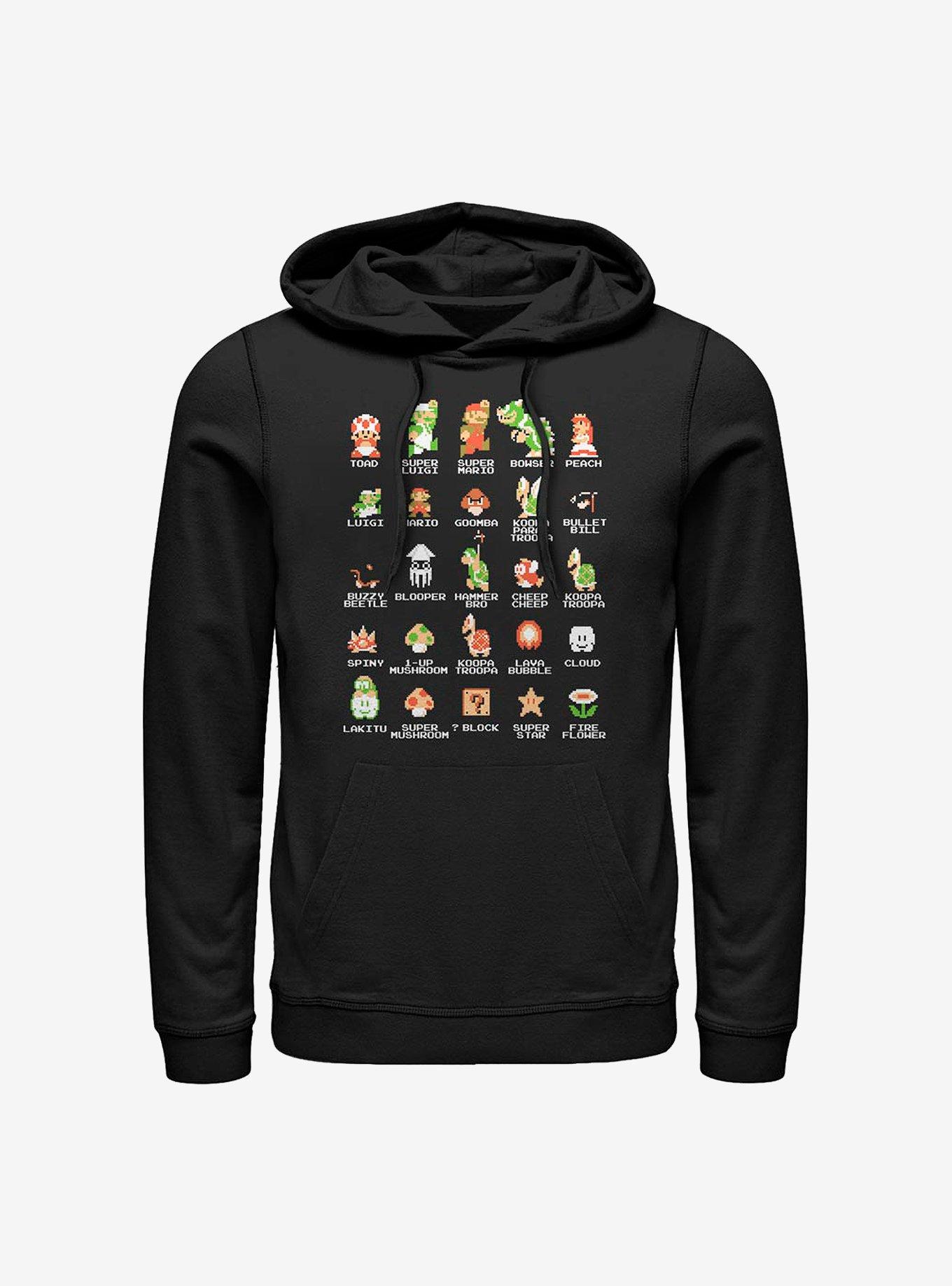 Nintendo Mario Pixel Cast Hoodie, BLACK, hi-res