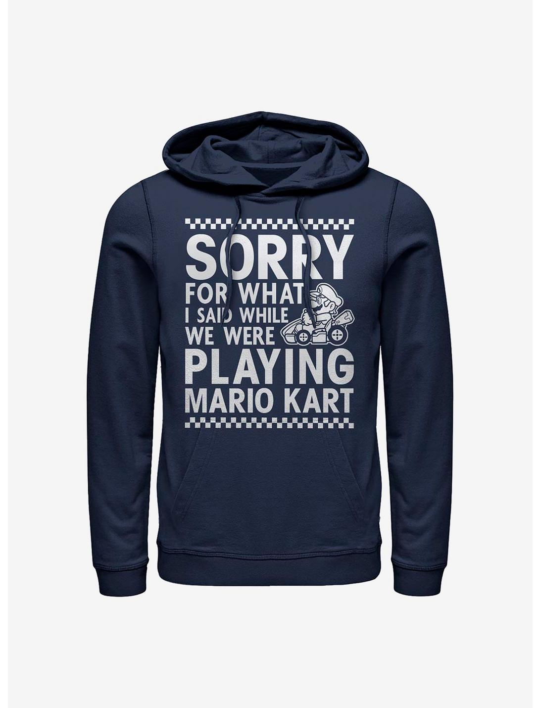 Nintendo Mario Sorry For What I Said Hoodie, NAVY, hi-res