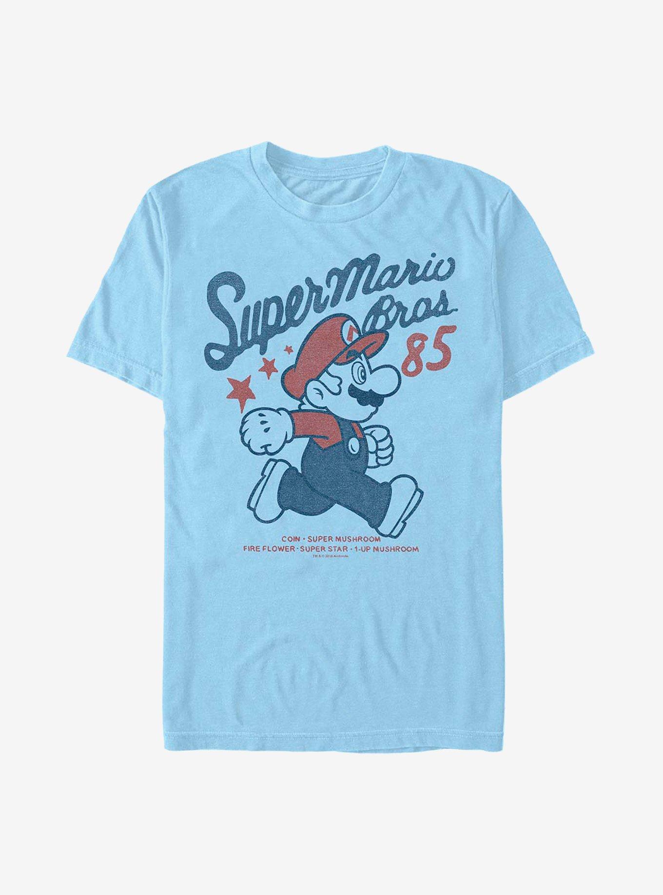 Nintendo Mario Great Super Mario Bros 85 T-Shirt, LT BLUE, hi-res