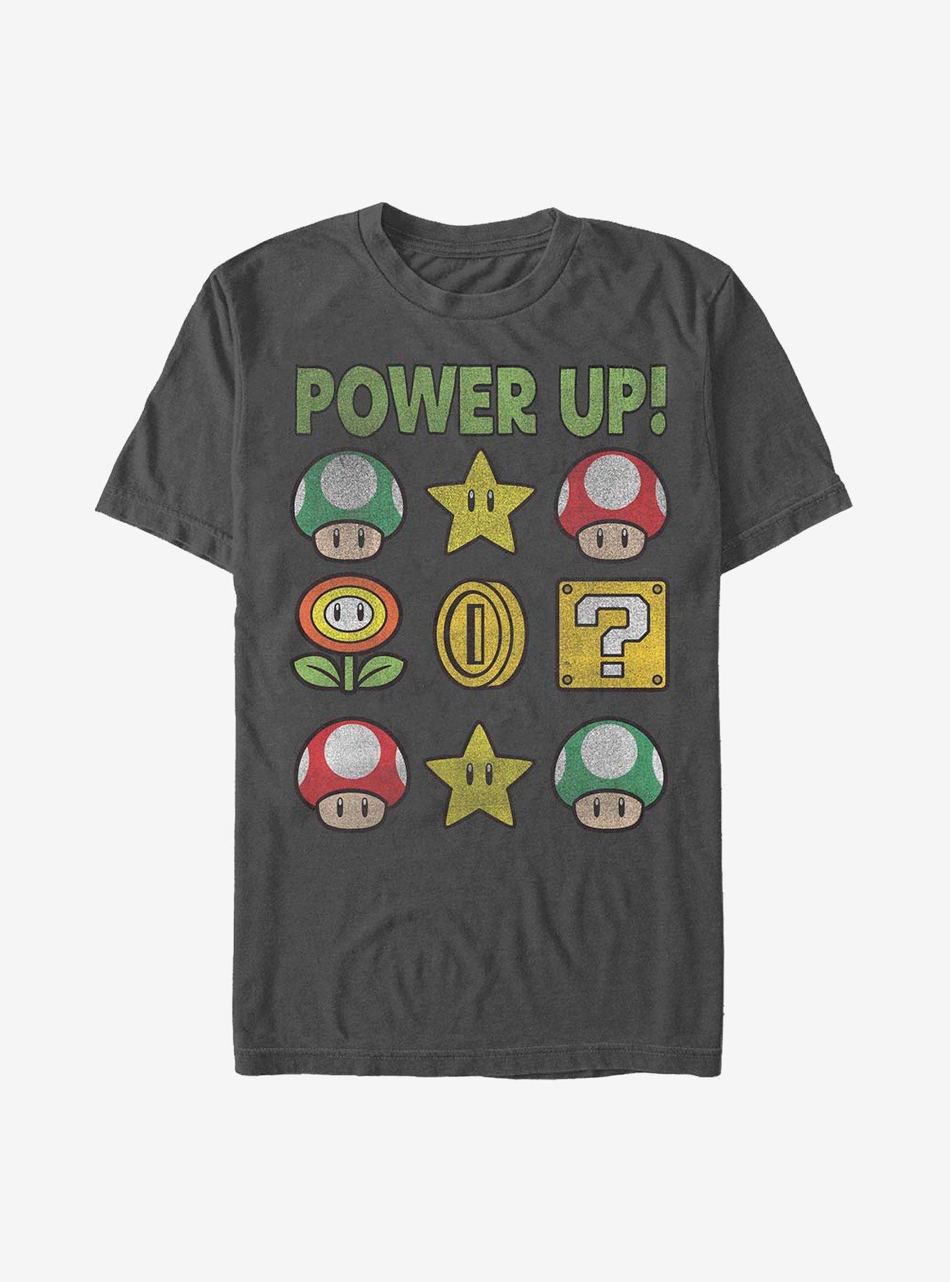 Nintendo Mario Power T-Shirt, CHARCOAL, hi-res