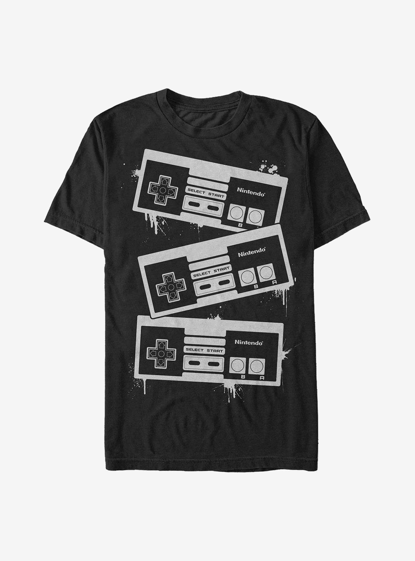 Nintendo Controller Splash T-Shirt, BLACK, hi-res