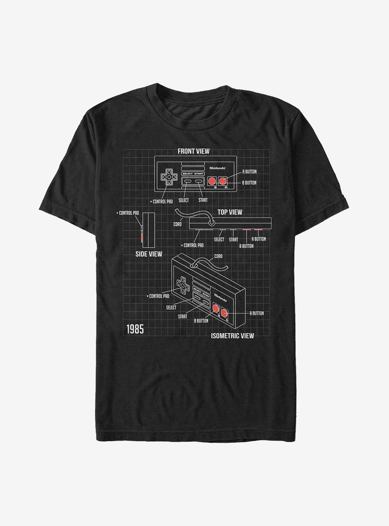 Nintendo NES Schematic T-Shirt, BLACK, hi-res