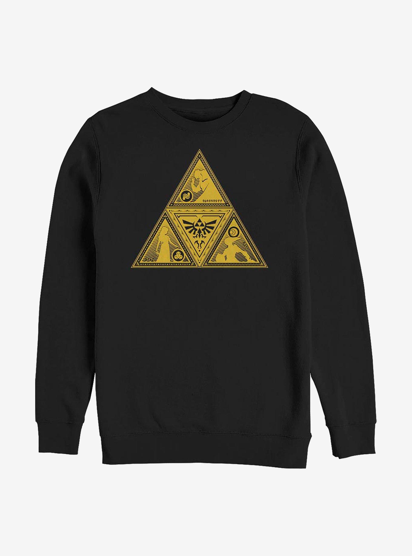 Nintendo Zelda Silhouette Triforce Crew Sweatshirt, BLACK, hi-res