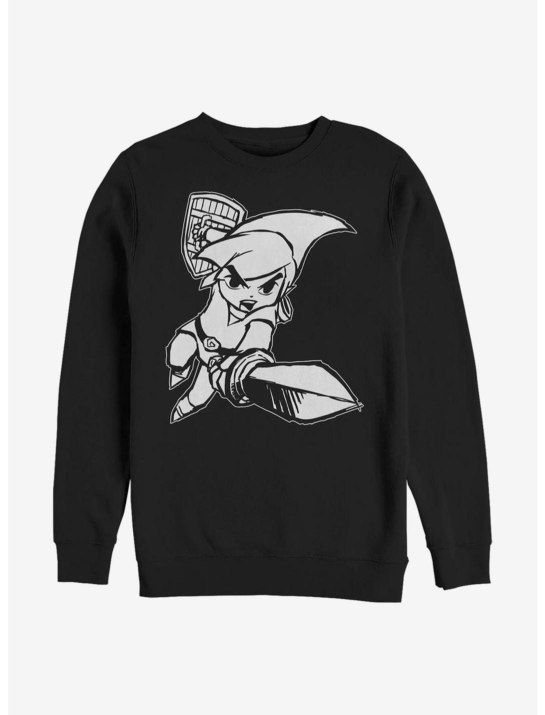 Nintendo Zelda The Wind Waker Crew Sweatshirt, BLACK, hi-res