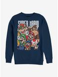 Nintendo Mario Super Group Crew Sweatshirt, NAVY, hi-res
