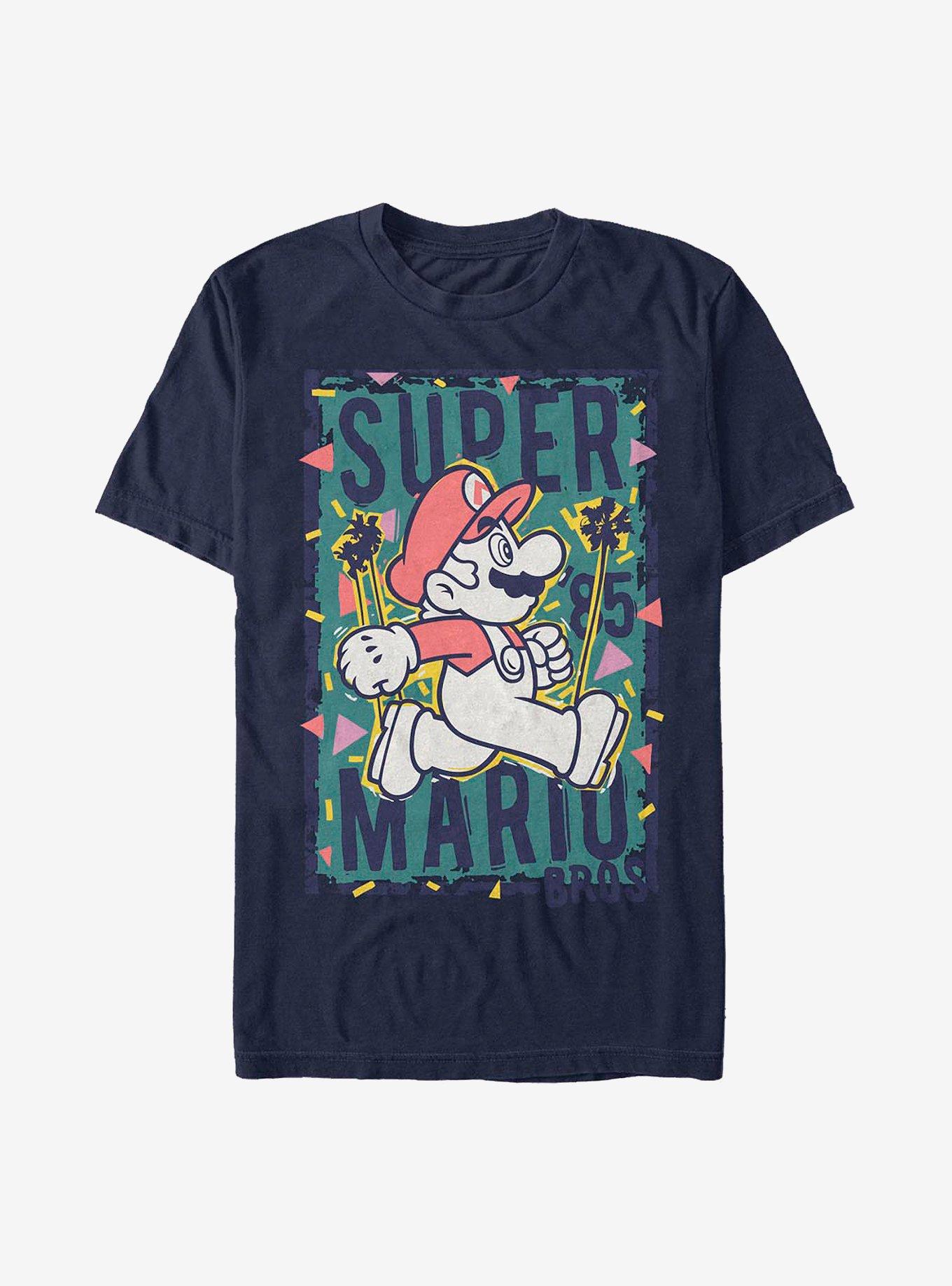 Nintendo Mario Retro T-Shirt, NAVY, hi-res