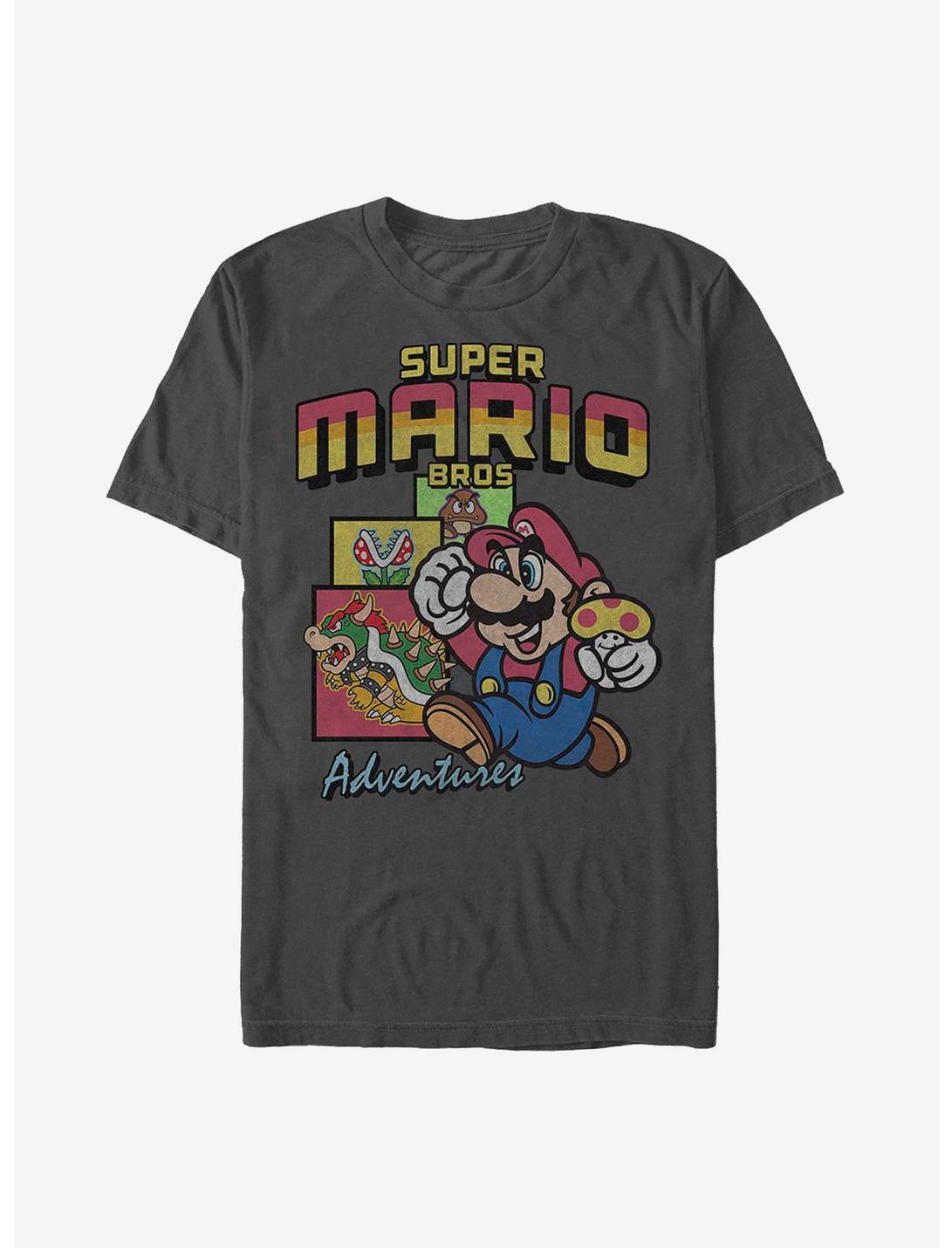 Nintendo Mario Vintage Adventures T-Shirt, CHARCOAL, hi-res
