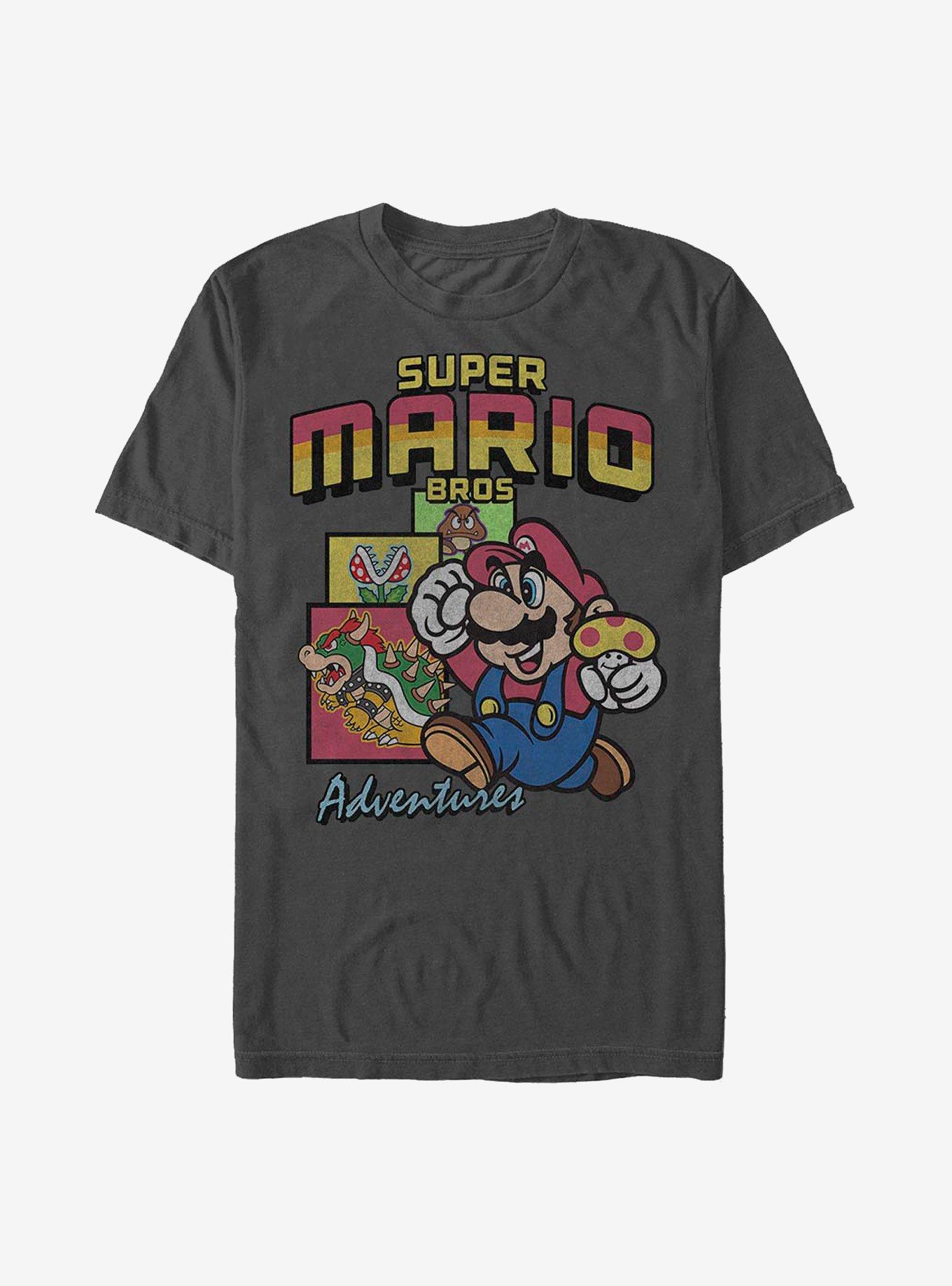 Nintendo Mario Vintage Adventures T-Shirt, CHARCOAL, hi-res