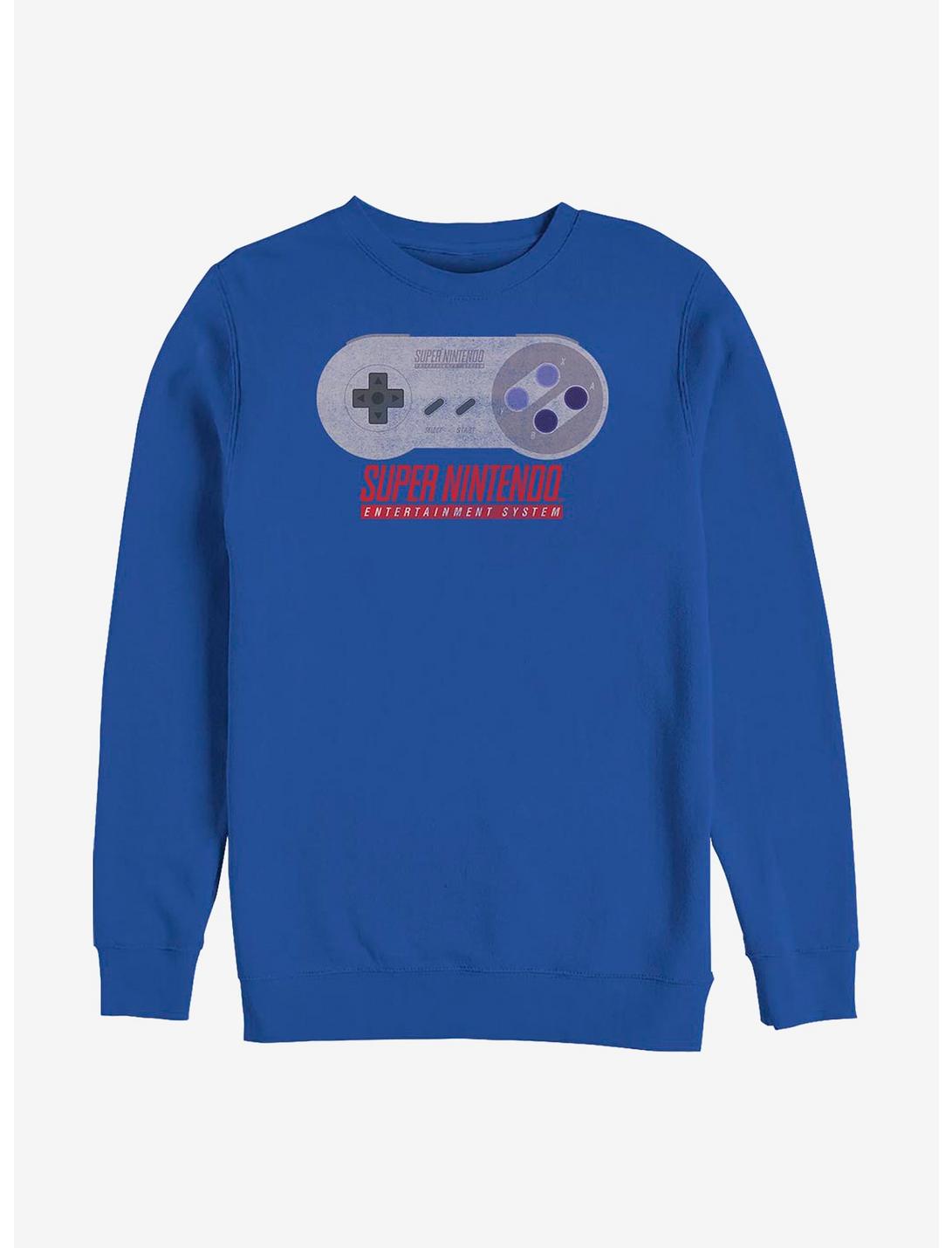 Nintendo Super Nintendo Classic Controller Crew Sweatshirt, ROYAL, hi-res