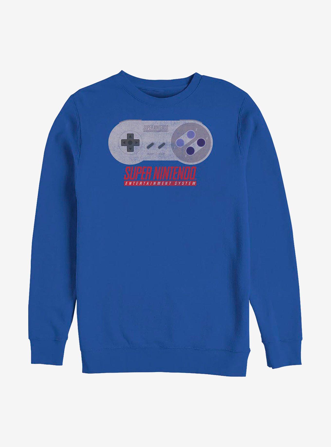 Nintendo Super Nintendo Classic Controller Crew Sweatshirt, ROYAL, hi-res