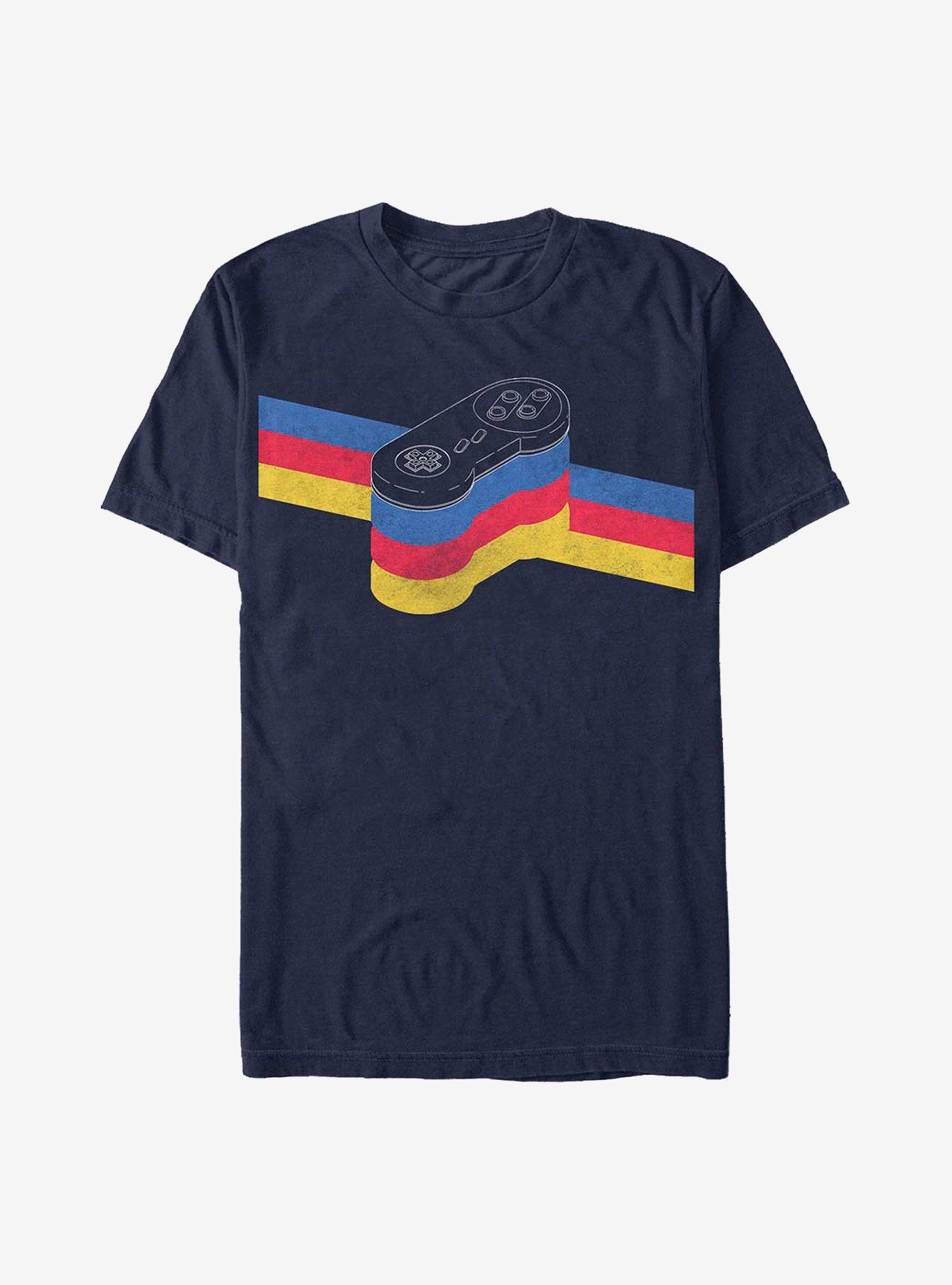 Nintendo Stripe Controller T-Shirt, NAVY, hi-res