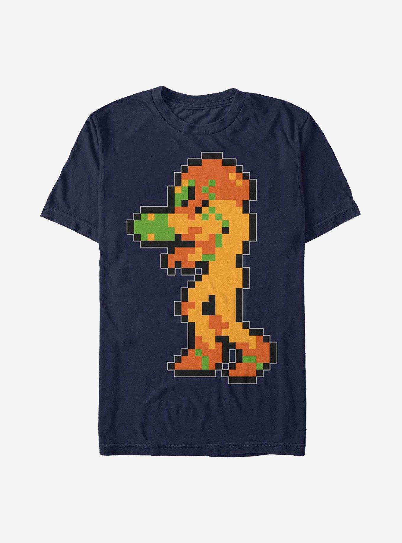 Nintendo Metroid Samus Pixels T-Shirt, NAVY, hi-res