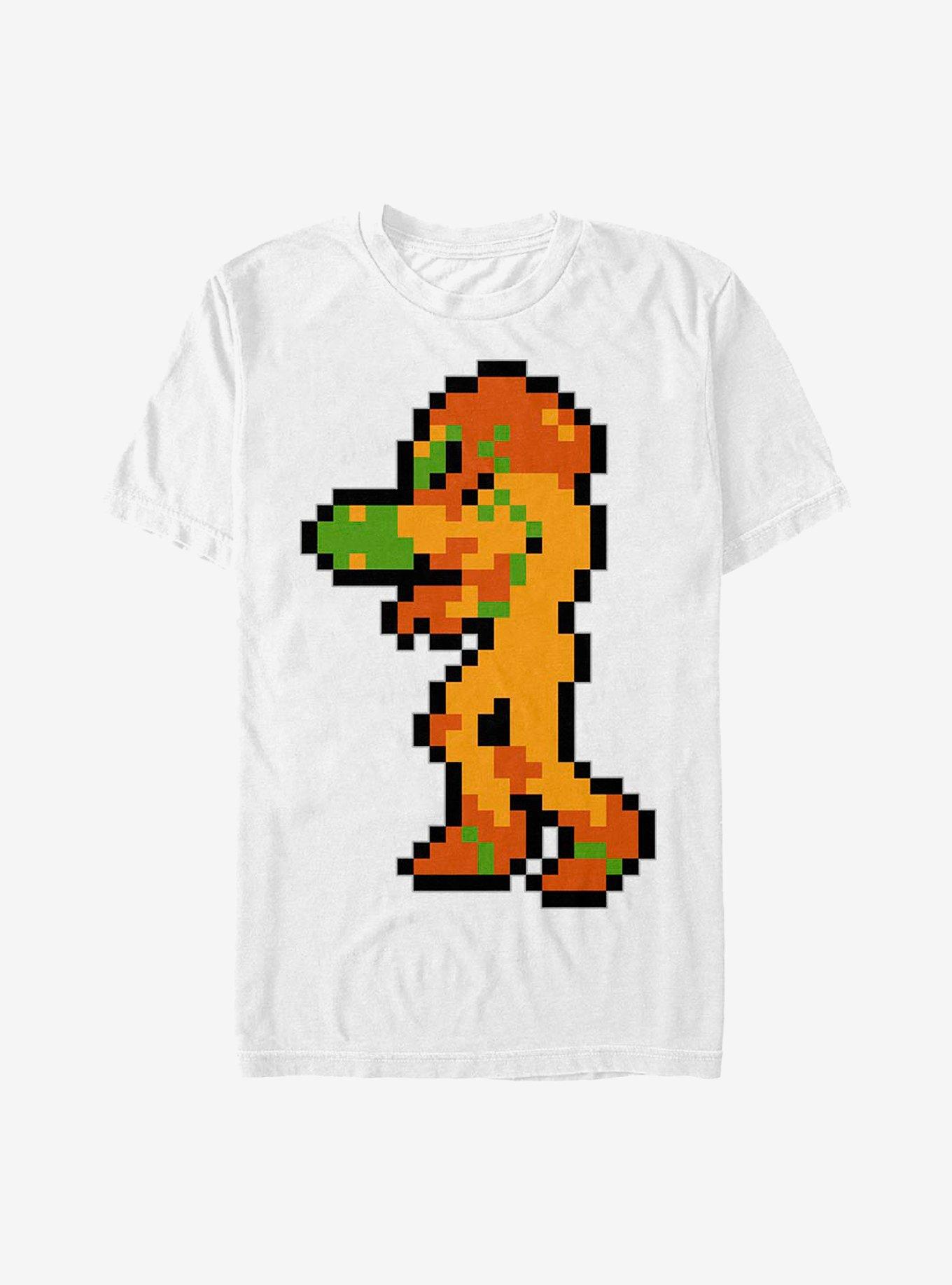 Nintendo Metroid Samus Pixels T-Shirt, WHITE, hi-res