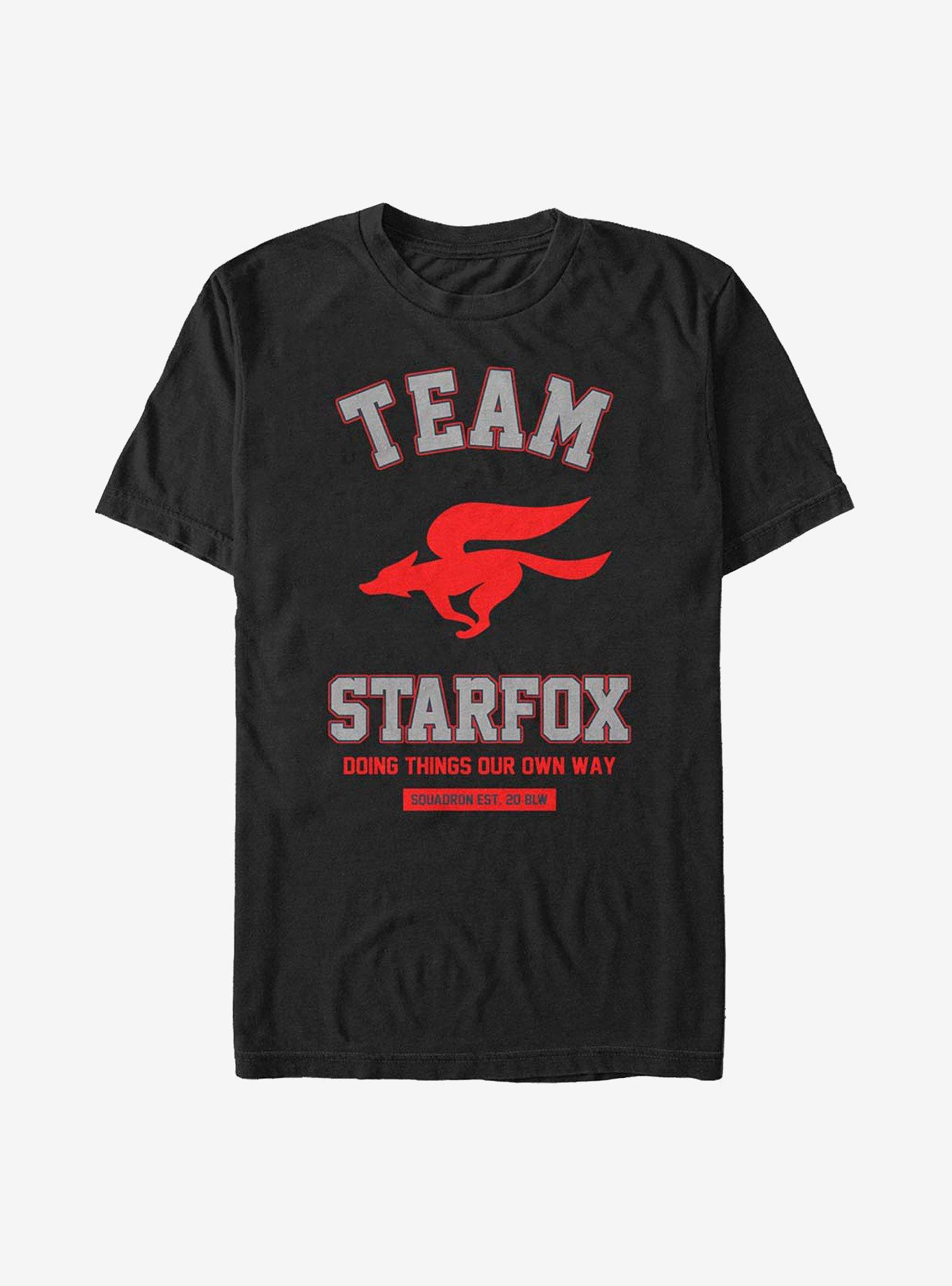 Nintendo Star Fox Team Starfox T-Shirt, BLACK, hi-res