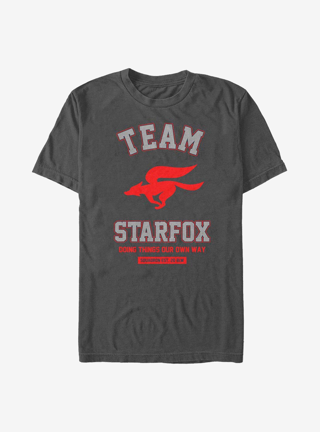 Nintendo Star Fox Team Starfox T-Shirt, CHARCOAL, hi-res