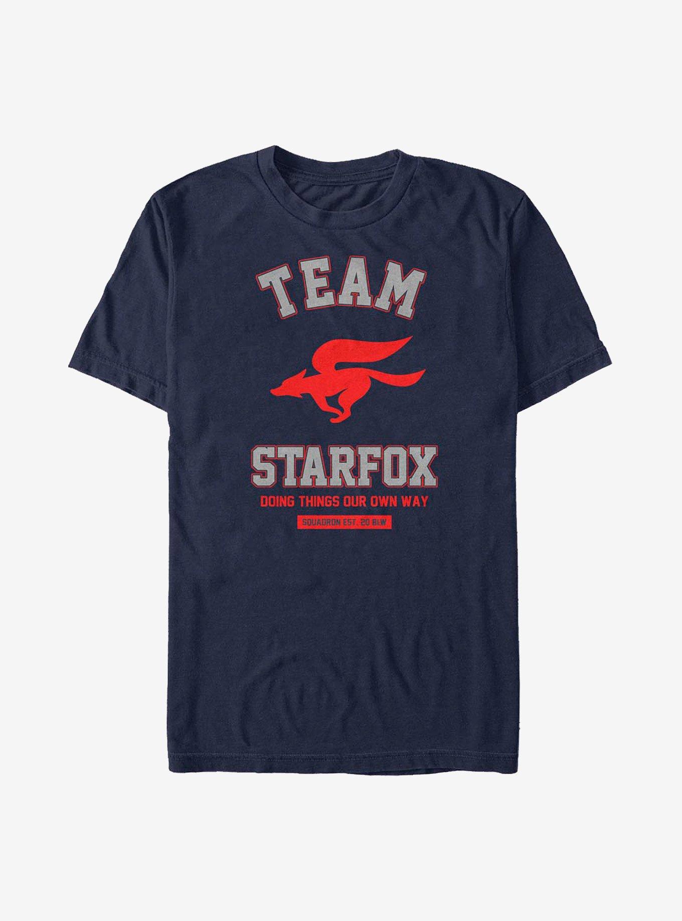 Nintendo Star Fox Team Starfox T-Shirt, NAVY, hi-res