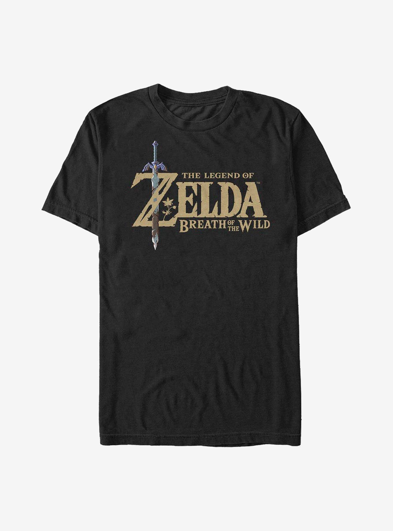 Nintendo Zelda Breath Of The Wild Logo T-Shirt, BLACK, hi-res