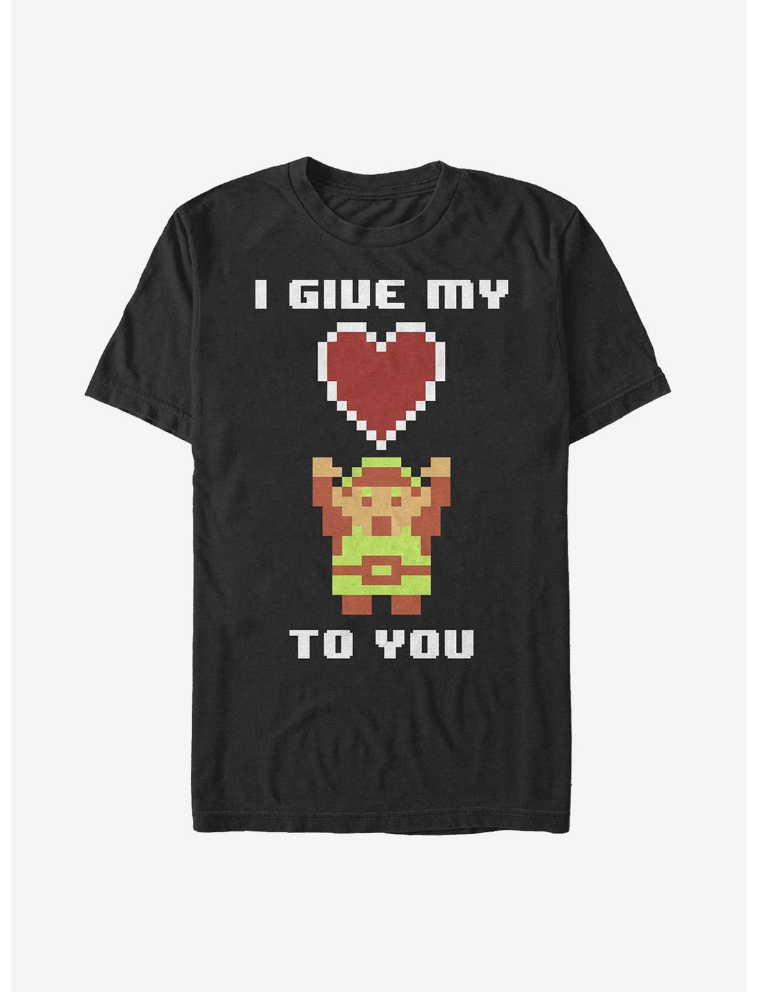 Nintendo Zelda Give My Pixel Heart T-Shirt, BLACK, hi-res