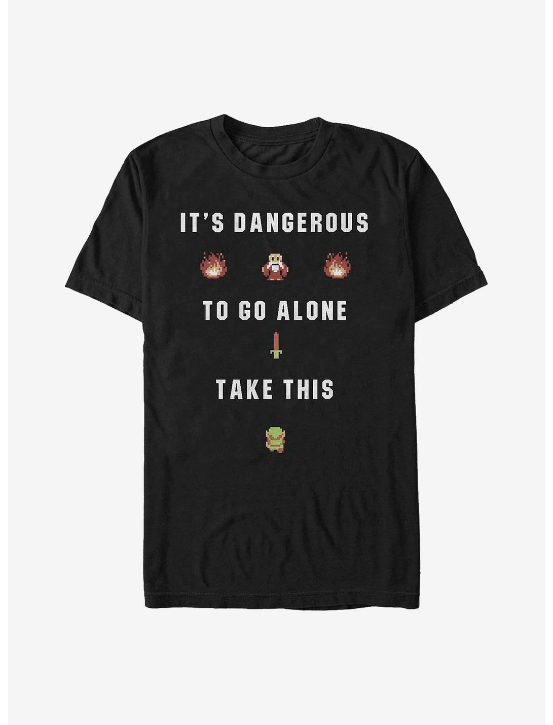 Nintendo Zelda It's Dangerous T-Shirt, BLACK, hi-res