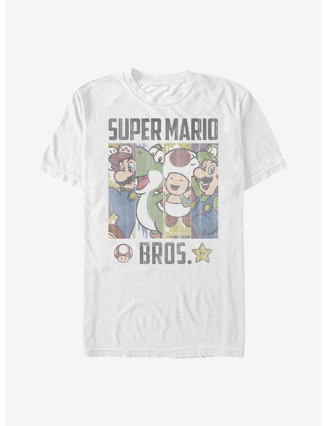Nintendo Mario Retro Bros T-Shirt, WHITE, hi-res
