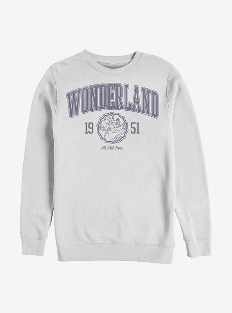 Disney Alice In Wonderland 1951 All Mad Here Crew Sweatshirt - WHITE ...