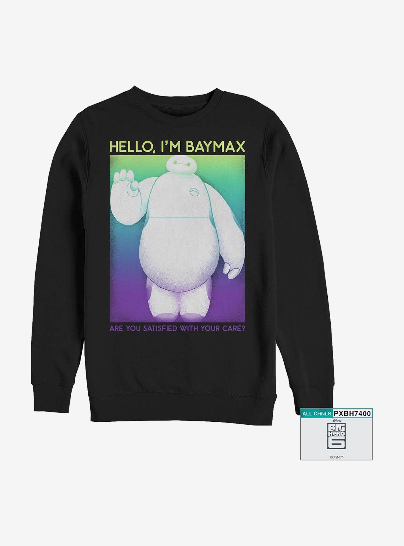 Disney Big Hero 6 Baymax Wave Crew Sweatshirt, BLACK, hi-res