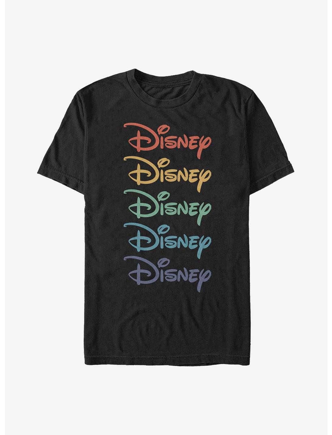 Disney Rainbow Stacked T-Shirt, BLACK, hi-res