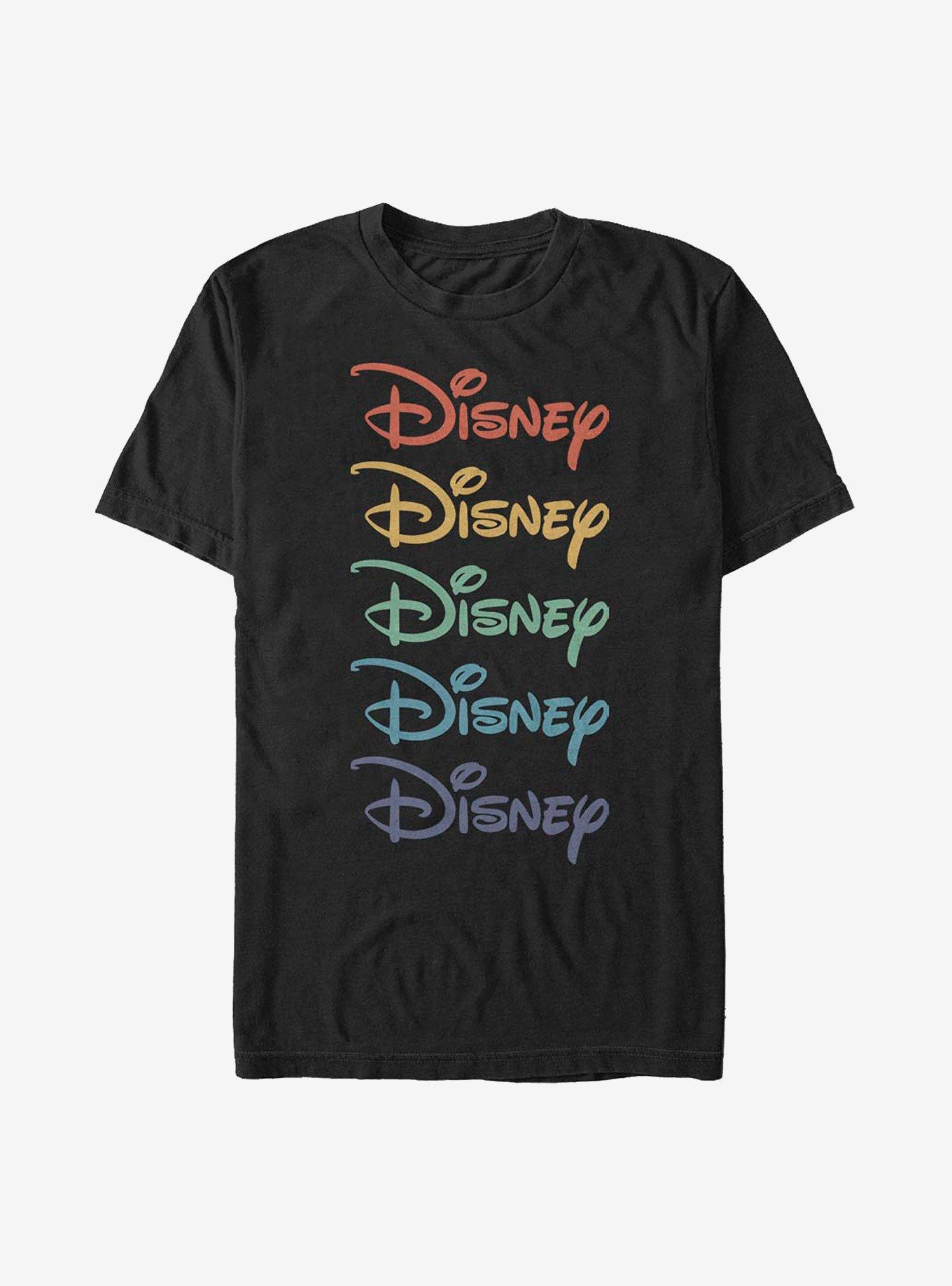 Disney Rainbow Stacked T-Shirt, BLACK, hi-res