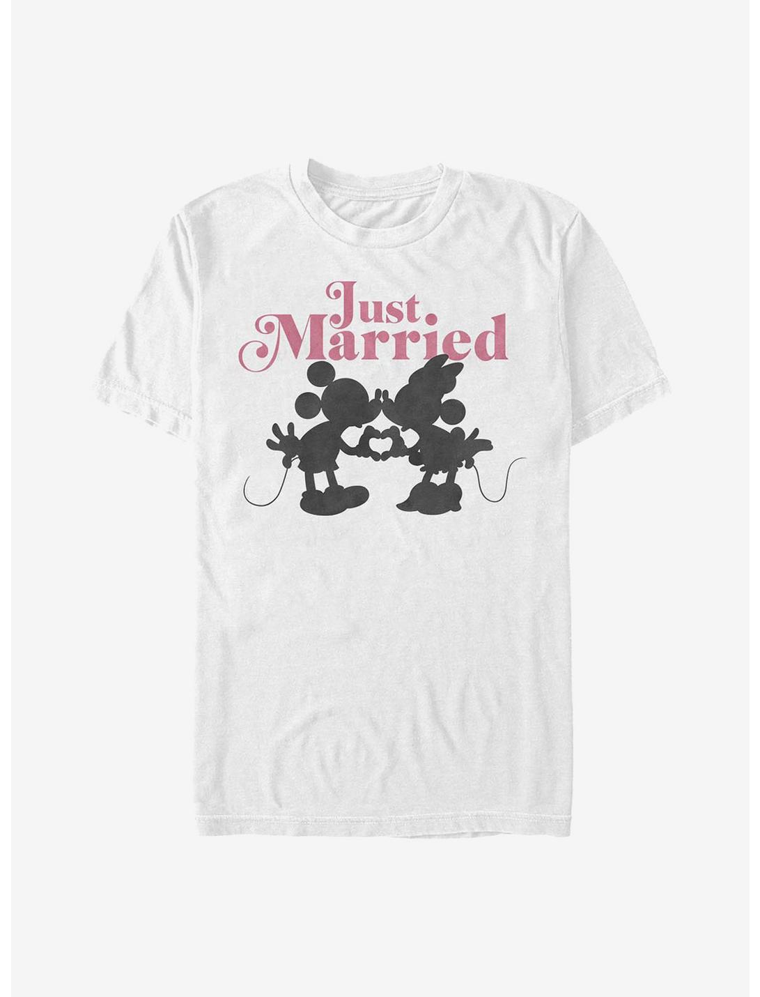 Disney Mickey Mouse Just Married T-Shirt, WHITE, hi-res