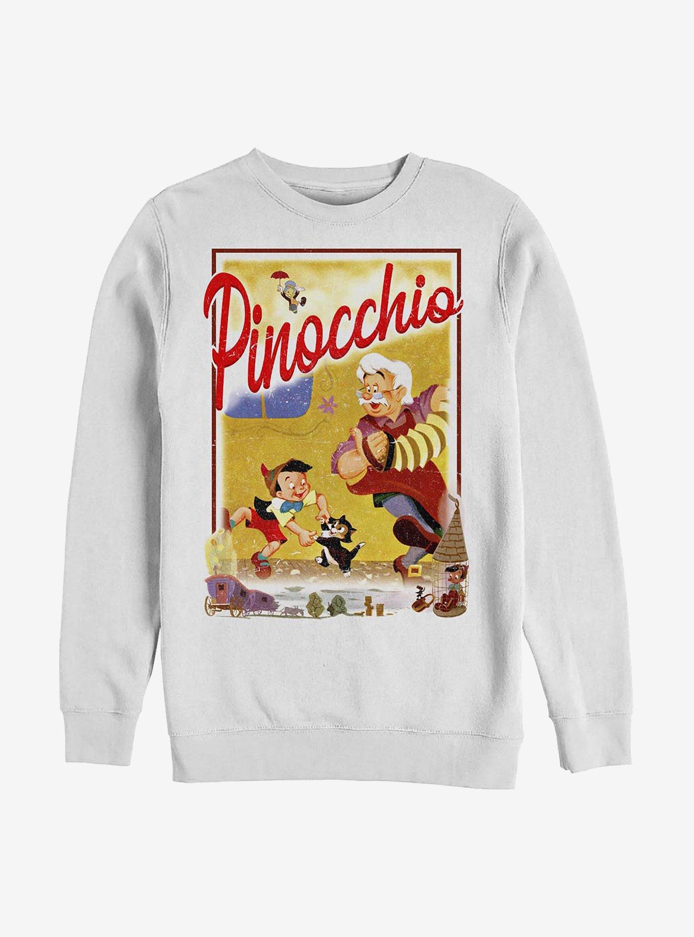 Disney Pinocchio Storybook Poster Crew Sweatshirt, WHITE, hi-res
