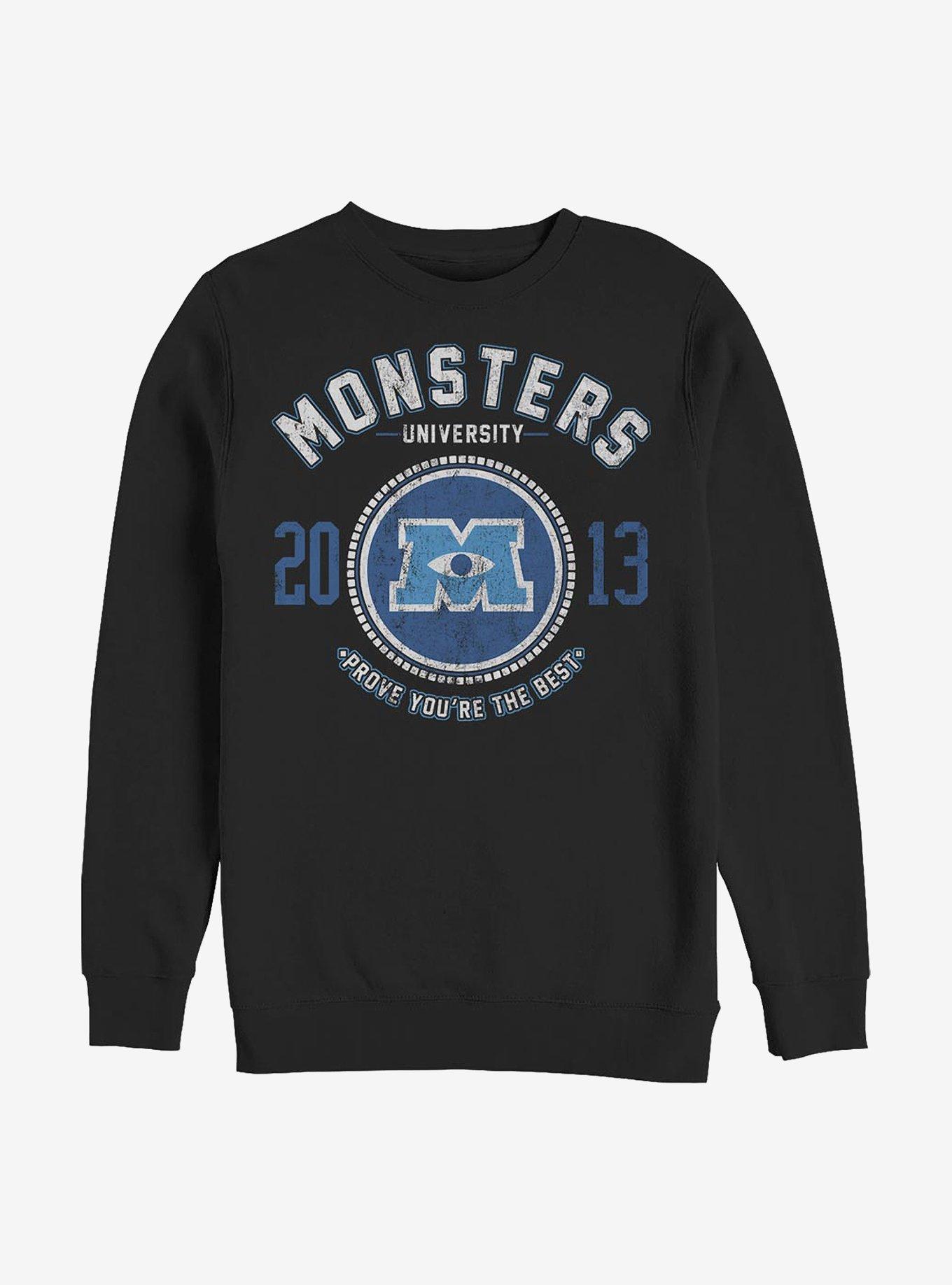 Disney Pixar Monsters University Badge Crew Sweatshirt, BLACK, hi-res