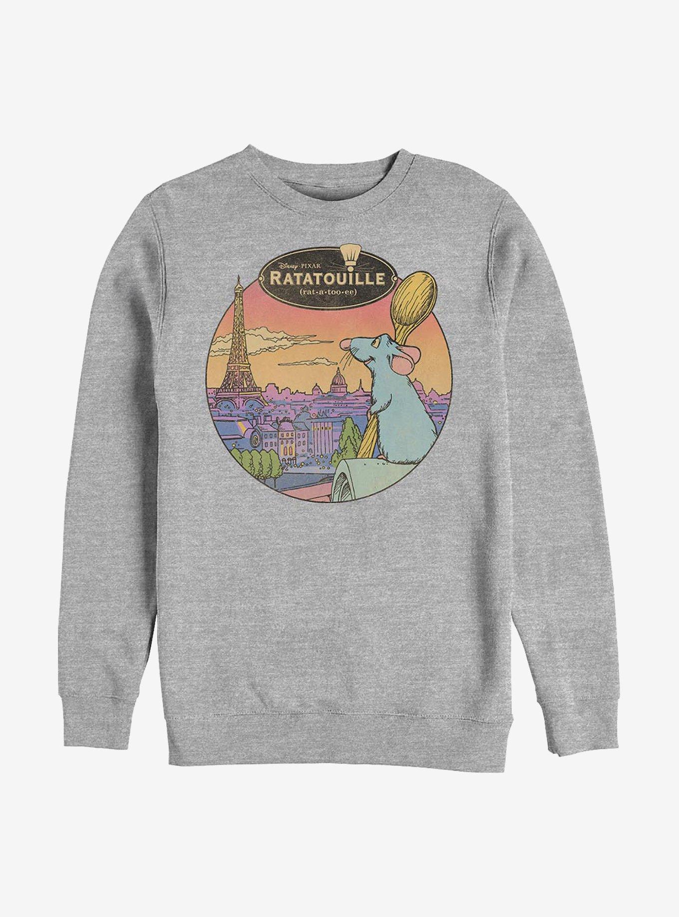 Disney Pixar Ratatoiulle Le Rat Parisian Crew Sweatshirt, ATH HTR, hi-res