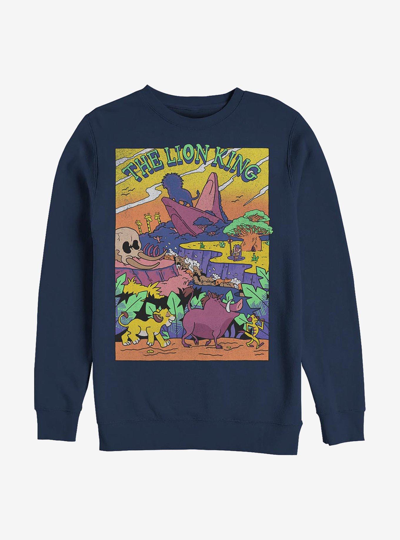 Disney The Lion King Lion Poster Crew Sweatshirt, , hi-res