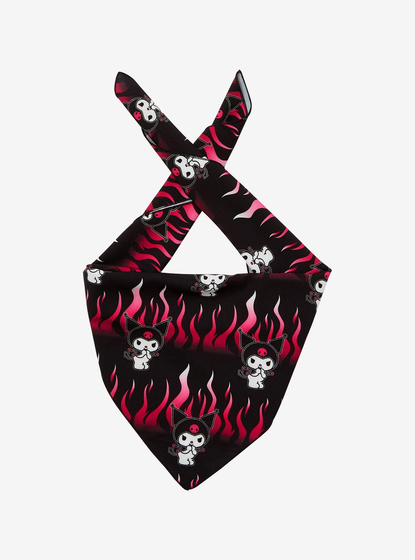 Kuromi Pink Flames Hair Scarf, , hi-res