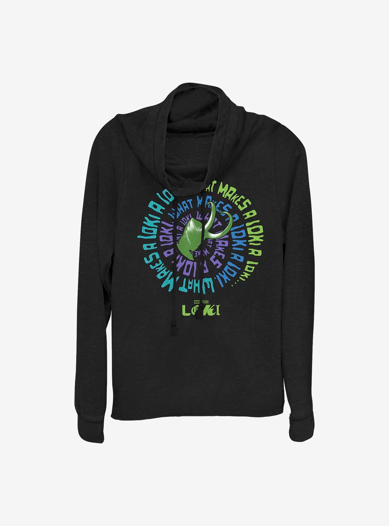 Marvel Loki What Makes A Loki Cowlneck Long-Sleeve Girls Top, , hi-res