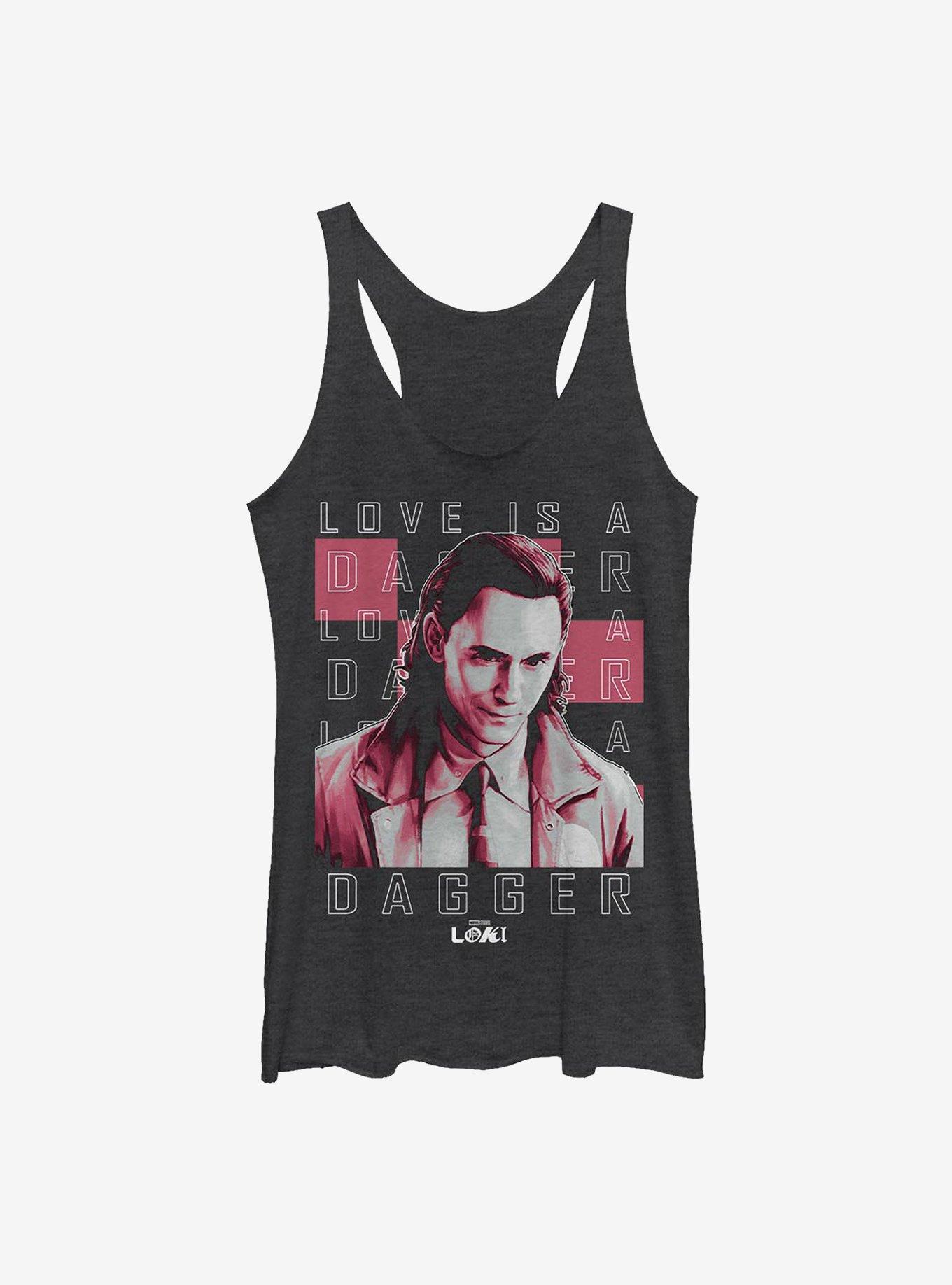 Marvel Loki Love Is A Dagger Girls Tank, BLK HTR, hi-res