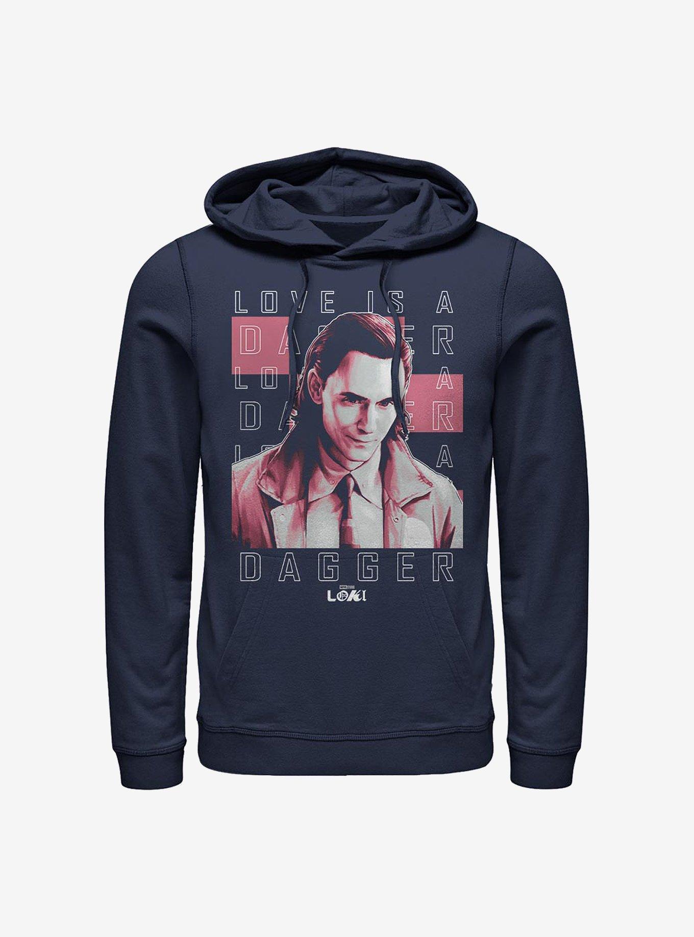 Marvel Loki Love Is A Dagger Hoodie, NAVY, hi-res