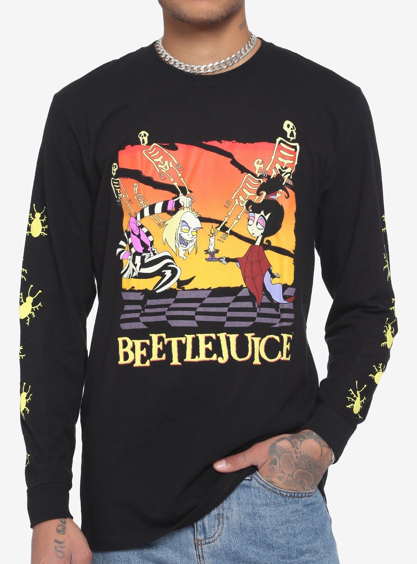 Beetlejuice Animated Lydia & Beetlejuice Long-Sleeve T-Shirt, BLACK, hi-res