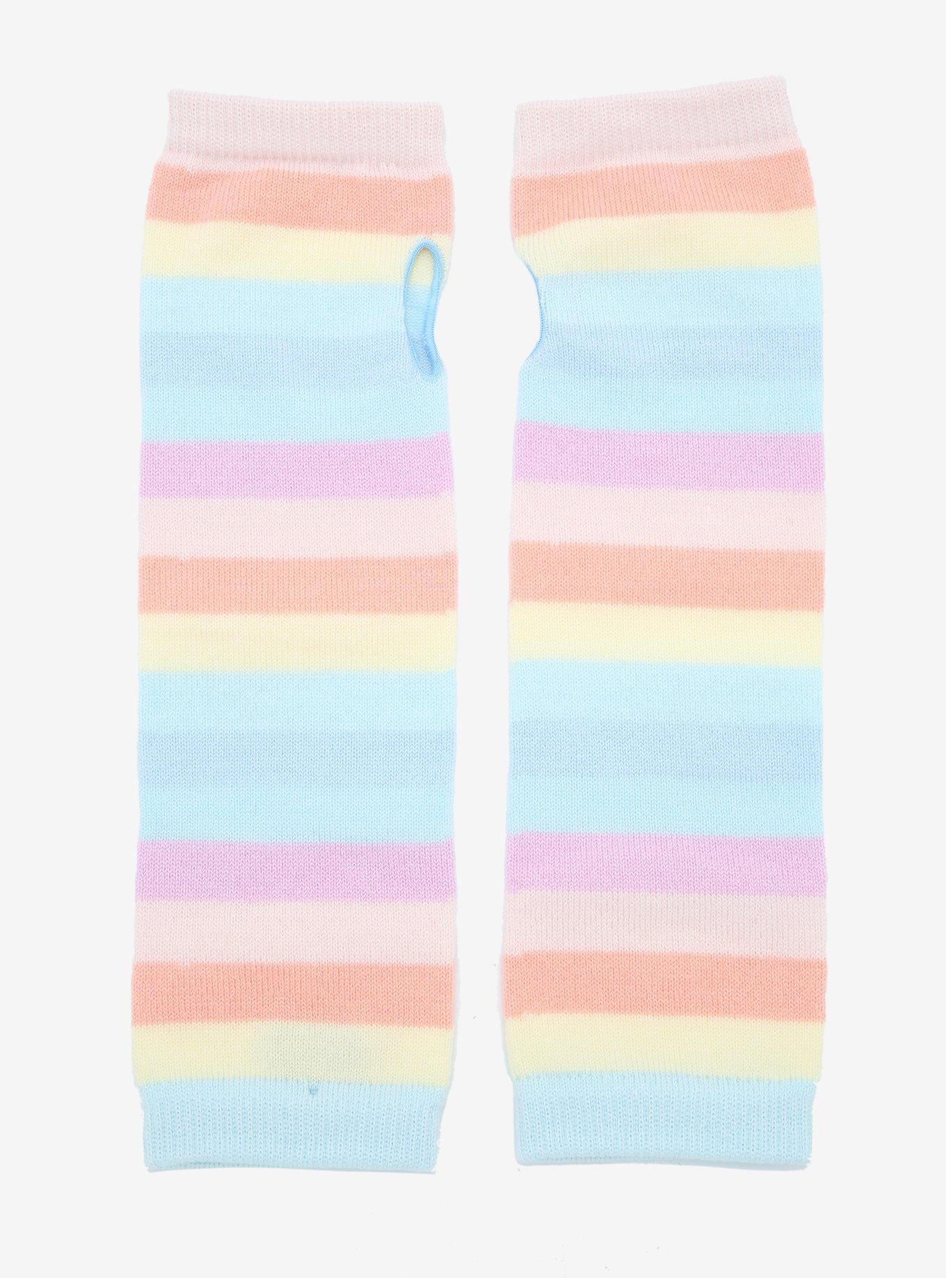 Pastel Rainbow Arm Warmers, , hi-res