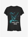 Alien Pixel Game Over Man Girls T-Shirt, BLACK, hi-res