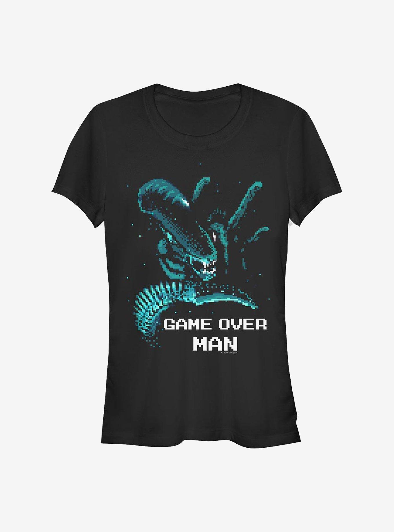 Alien Pixel Game Over Man Girls T-Shirt, , hi-res