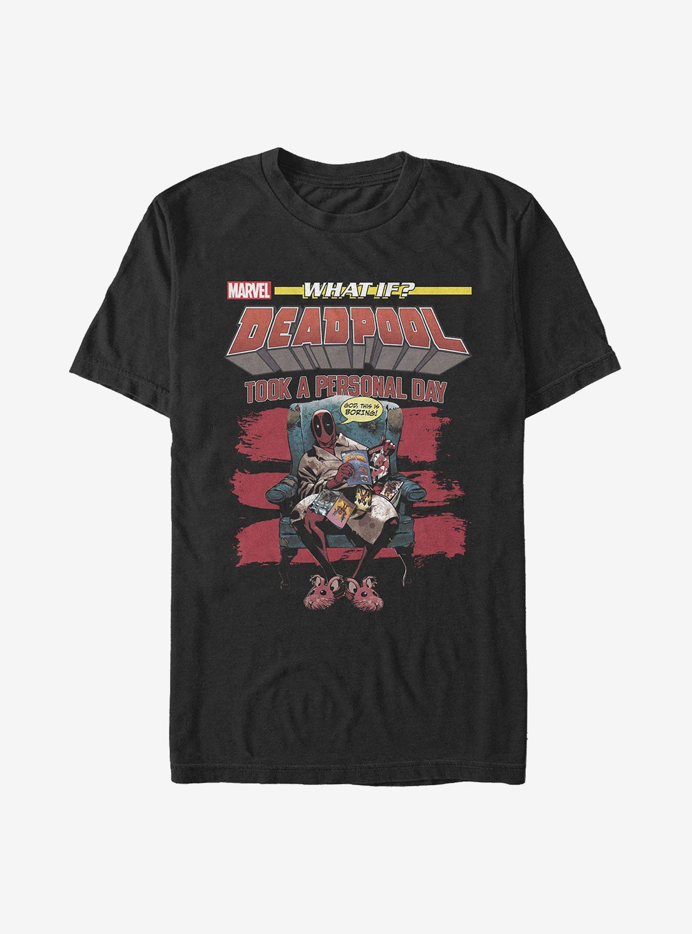Marvel What If...? Deadpool Took A Personal Day T-Shirt, BLACK, hi-res