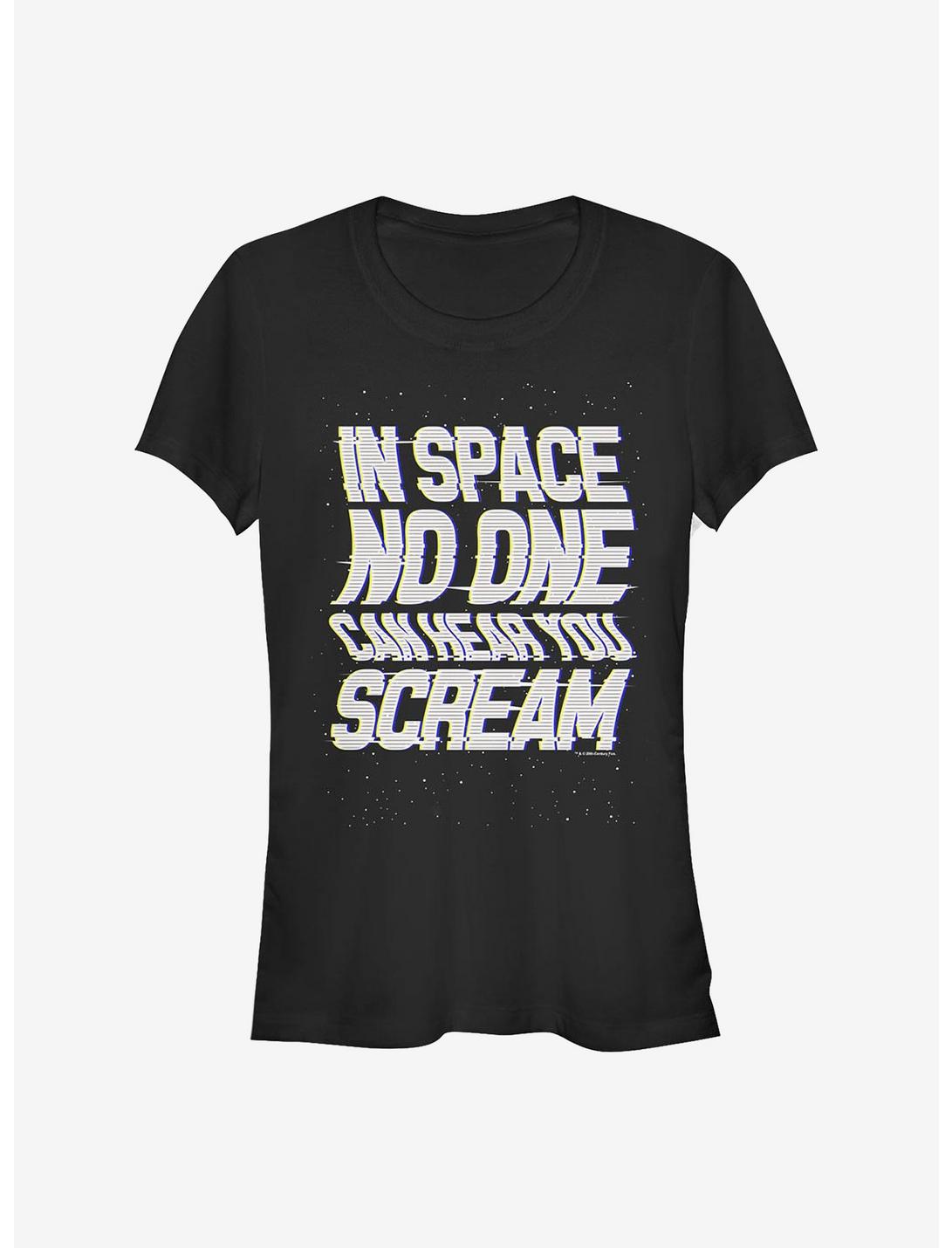 Alien Space Scream Girls T-Shirt, BLACK, hi-res