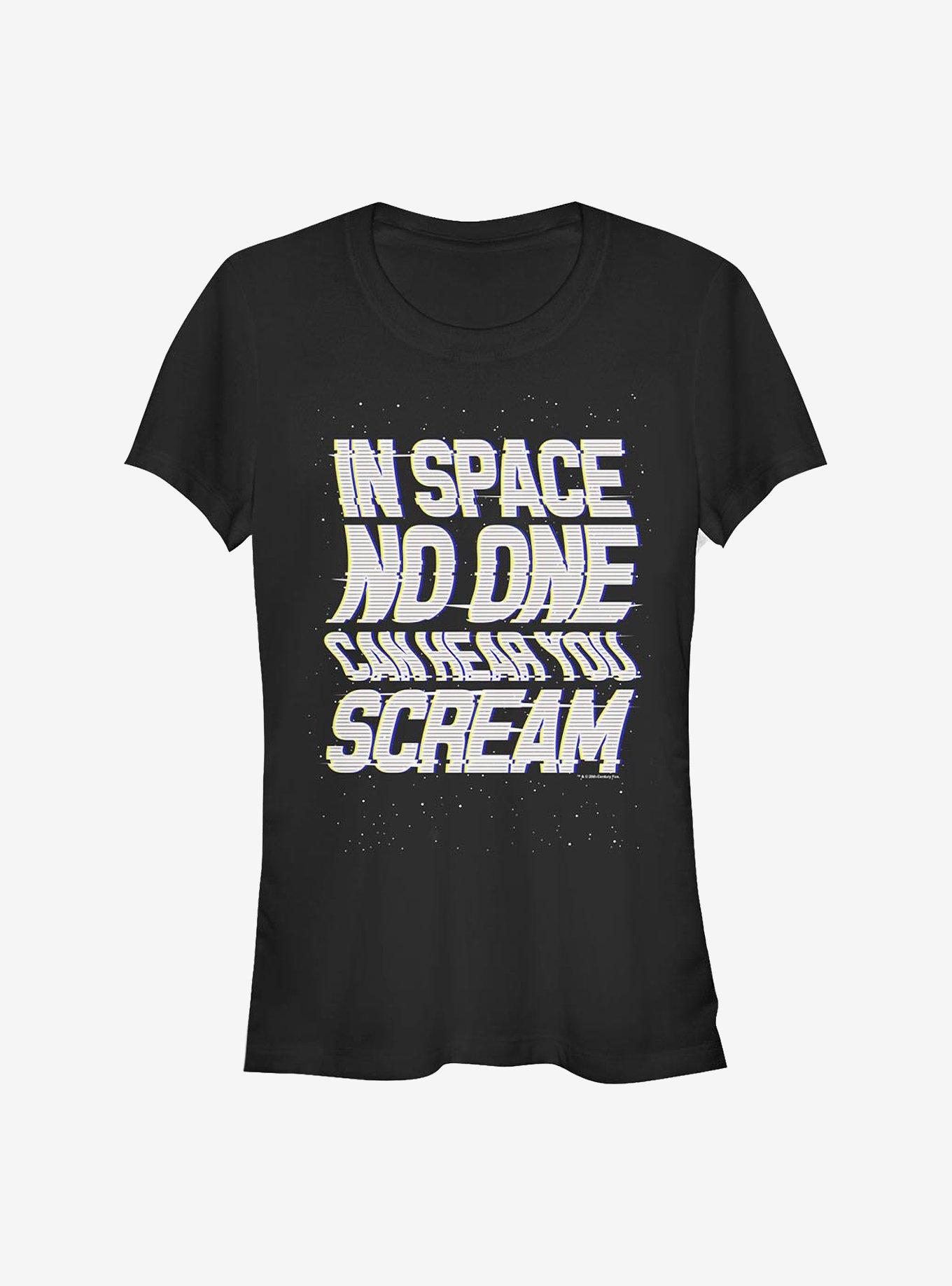 Alien Space Scream Girls T-Shirt, BLACK, hi-res