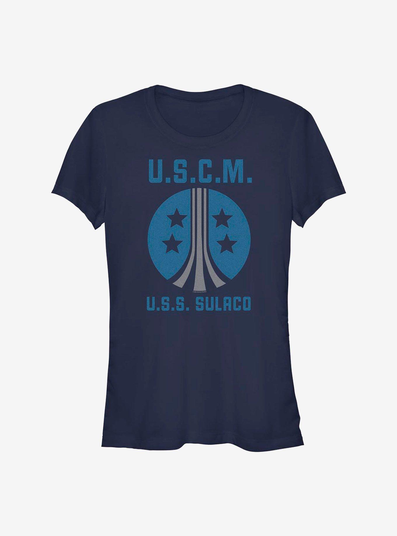 Alien U.S.C.M. Logo Girls T-Shirt, NAVY, hi-res