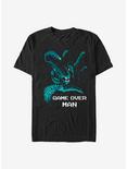 Alien Pixel Game Over Man T-Shirt, BLACK, hi-res